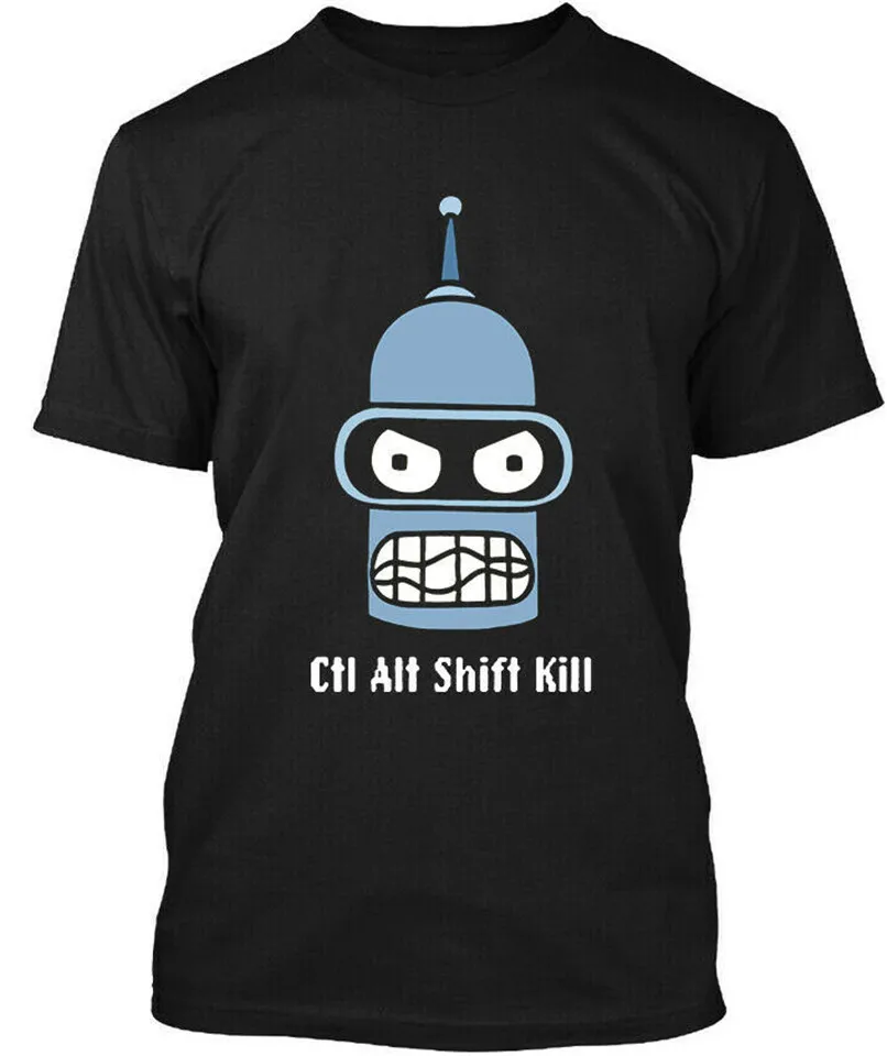 Ctrl Alt Shift Kill Bender футболка Размер Funny подарок забавная футболка|Футболки| |