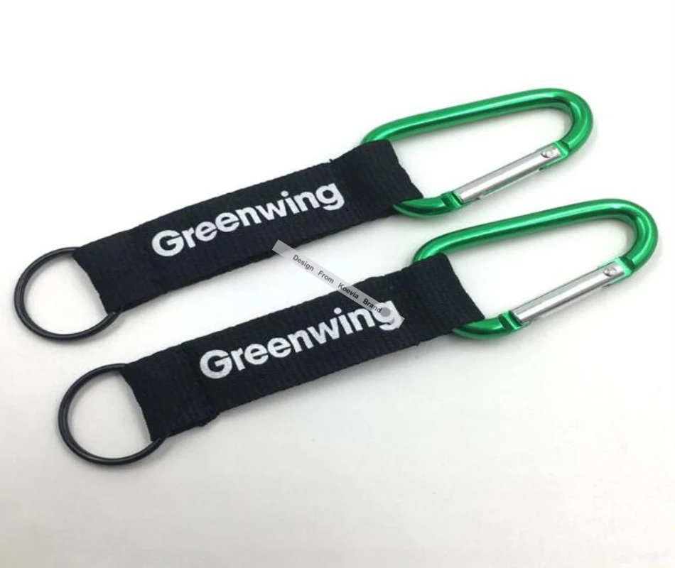 Custom D shape Aluminum climbing Outdoor Lanyards Logo Silk Screen Polyester Backpack Gift Lanyards Logo Print Promotion