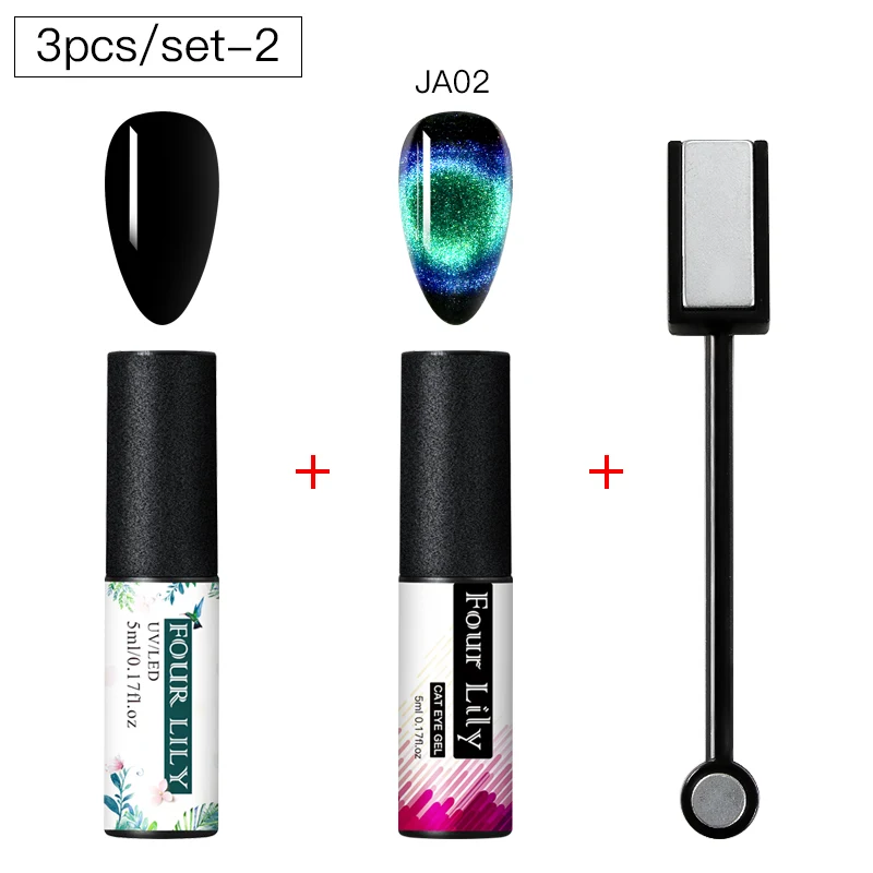 FOUR LILY 9D Galaxy Гель-лак для ногтей с эффектом «кошачий глаз» Auroras UV Cat Eye Гель-лак для ногтей Хамелеон для использования с магнитом Гель-лак для маникюра - Цвет: ZH08001