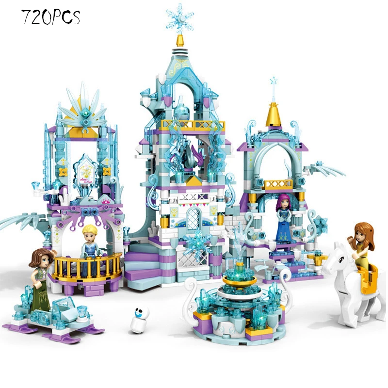 

Frozen Original Friends Blocks Friendship Magical Academy Castle Playmobil Little Figures Pony Dolls Toys For Girls Disney