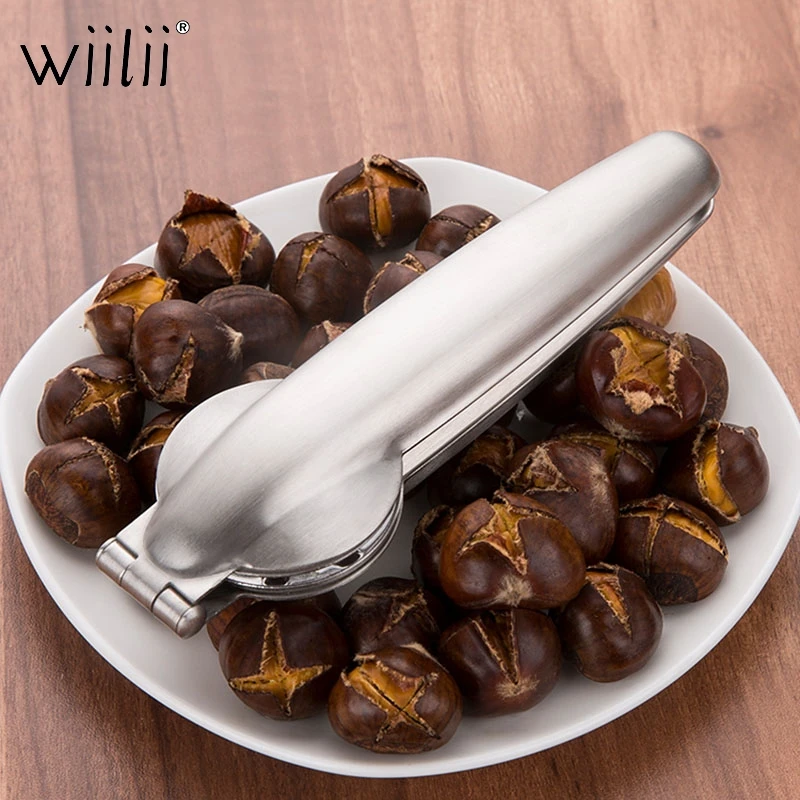 

Wiilii Stainless Steel Sheller Nutcracker Chestnut Clip Nut Cracker Sheller Walnut Pliers Plier Multifunctional Metal Nut Opener