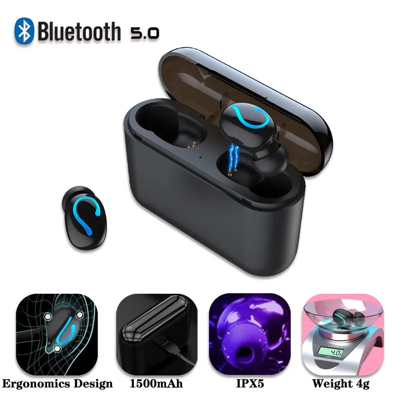 

Q32 Mini Bluetooth5.0 Wireless earphone for Oneplus5 5t 6 6t 7 7pro With 1500mAh Power bank
