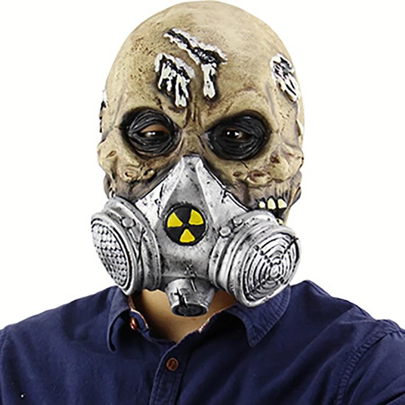 

Halloween Horror Mask New Biochemical Gas Mask Latex Skull Cover Full Face Halloween Dance Party