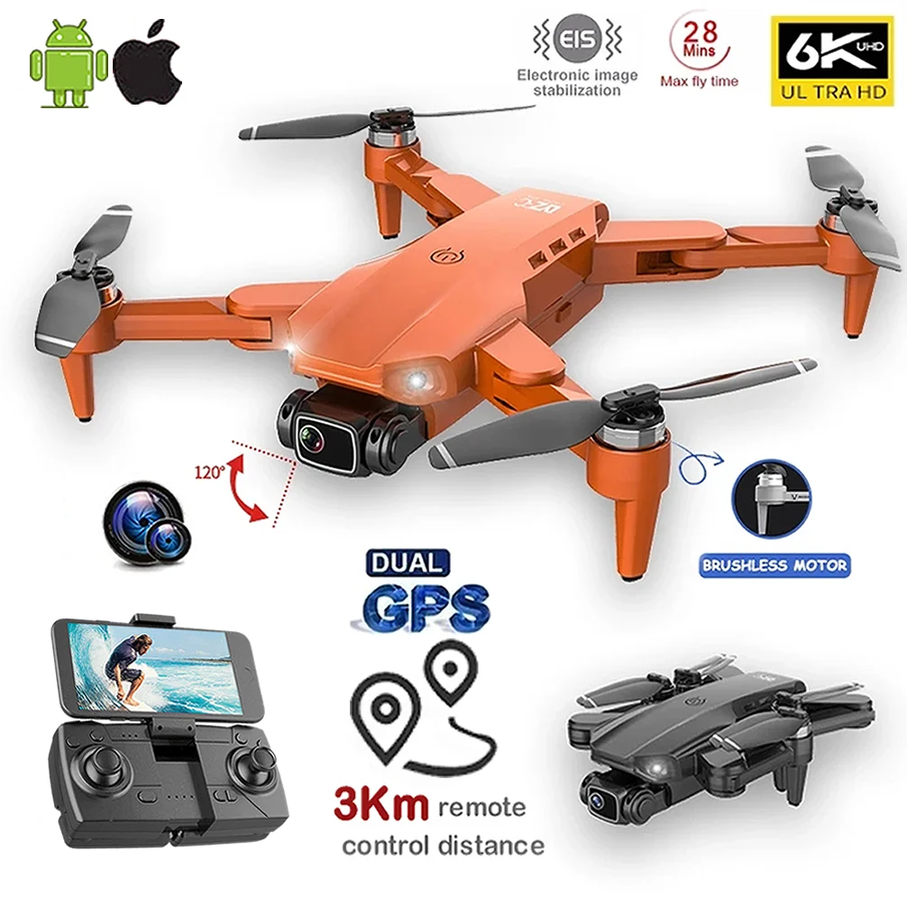 GPS 6K RC Drone UAV with HD Camera Aerial Photography Remote Control Helicopter Quadcopter Aircraft High Quality 3km Flying Dron camera quadcopter drone with camera and remote control