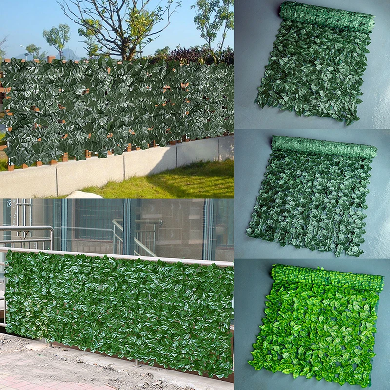 Artificial Green Leaf Fence Net Artificial Hedges Fence Faux Ivy Vine Leaf Decoration For Outdoor Garden