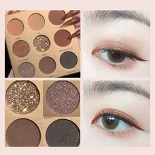 

9 Color Diamond Eyeshadow Pallete Shimmer Matte Glitter Pigmented Eyeshadow Palette Metallic Makeup Palette Cosmetics