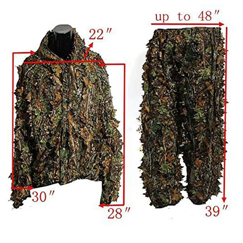 Охотничий костюм Ghillie новая камуфляжная куртка и штаны с 3D Кленовым листом Bionic Yowie