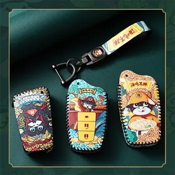 

Genuine Leather Car Key cover For TOYOTA RAV4 Corolla Camry Crown Prado 2/3/4 Button Smart remote control key case