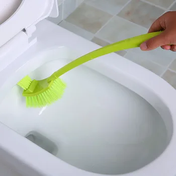 

Portable Double Sided Toilet Brush Plastic Long Handle Bathroom Scrub Cleaning Brush AC889