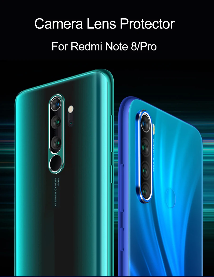 Защитная пленка для объектива камеры для Xiaomi Redmi Note 8 Pro Чехол для Камеры металлическое защитное кольцо для объектива для Redmi Note 8 8T заднее стекло