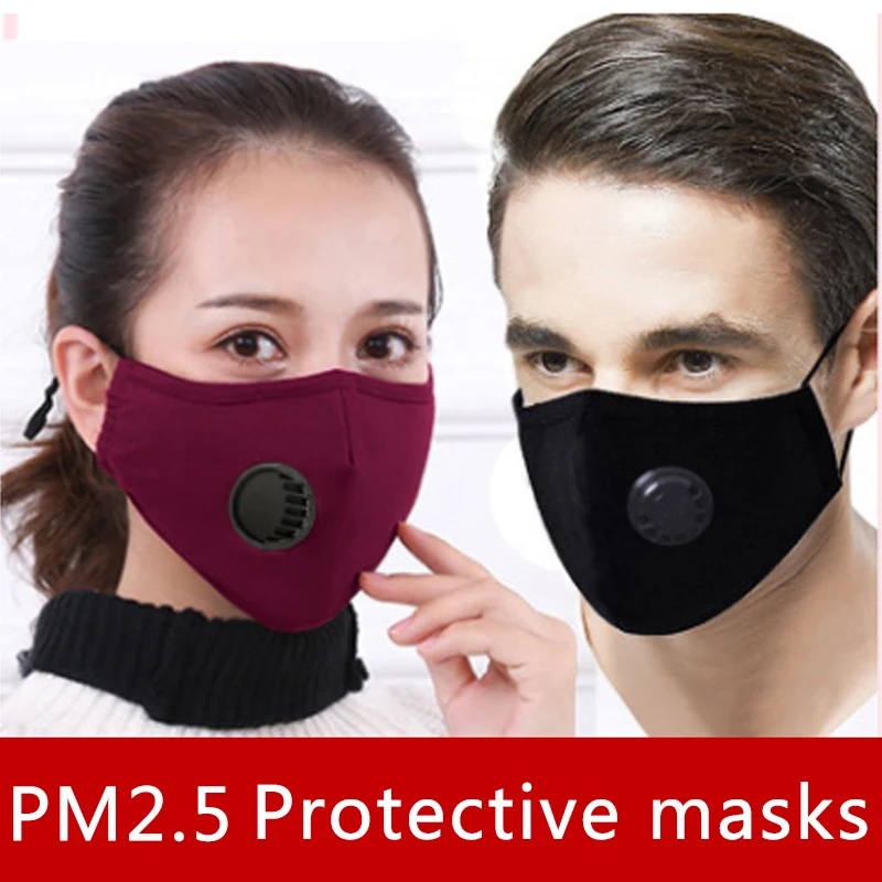 

10Pcs protect isolated particles mascarilla Breath Valve PM2.5 Mouth Mask Anti-Dust Anti Pollution face mask carbon filte