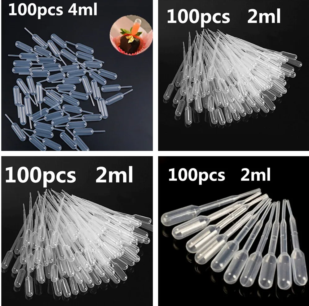 100PCS/Lot 0.2/0.5/2/4ML Disposable Plastic Squeeze Transfer Pipettes Dropper For Silicone Mold UV Epoxy Resin Jewelry Making | Дом и сад