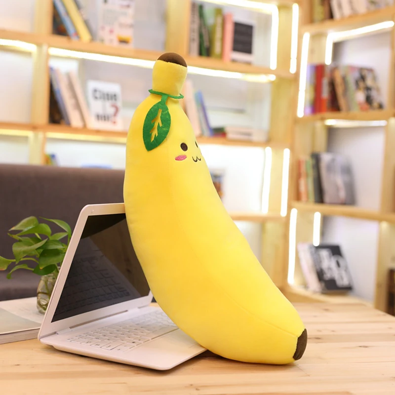 40-100cm Giant Soft Cartoon Smile Banana Plush Toys Stuffed Fruit Cushion Pillow Creative Girls Valentine's Gift Plush Toy Doll