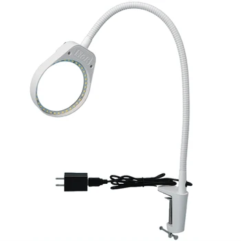 

Dimmable Magnifying Glass Lamp With Clamp, Ultra Bright Lighted Real Glass Magnifier With 23 inch Flexible Gooseneck - Adjustabl
