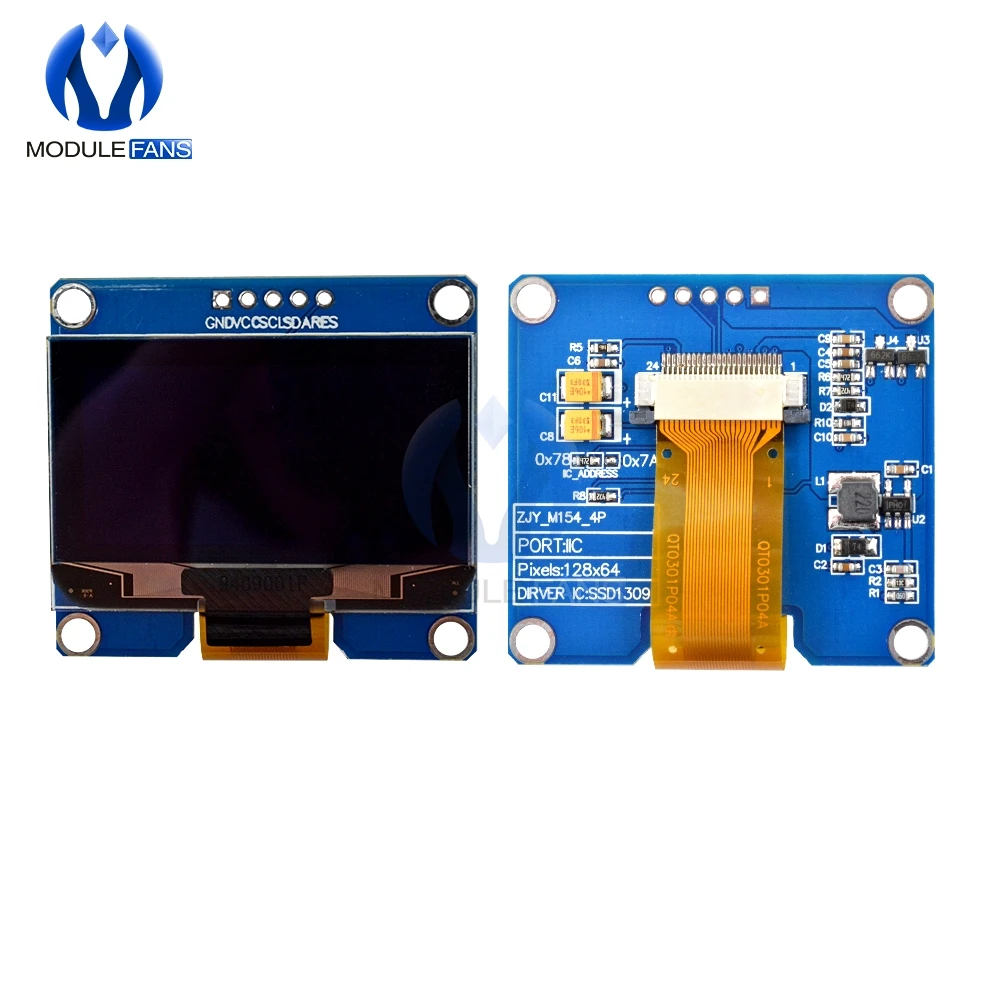 1,54 дюймов желтый белый синий ips 5Pin 128x64 oled-дисплей экран модуль SPI интерфейс Драйвер IC плата адаптера для Arduino