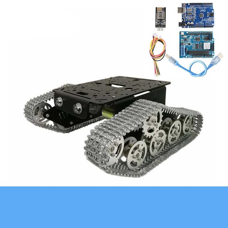 Wifi/Bluetooth/ручка управления полностью металлический MT300 умный гусеничный Rc робот танк шасси с беспроводным управлением комплект DIY для Arduino