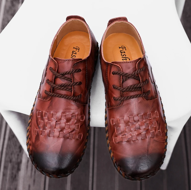 Модные туфли на плоской подошве; коллекция 9906 года; большие size38-48; мужская повседневная обувь на шнуровке; Повседневная Деловая кожаная обувь для мужчин; кожаная обувь первого слоя