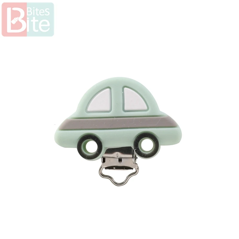 Bite Bites 1PC Baby Pacifier Clips Silicone Cartoon Car Clip Soother Holder DIY Infant Pacifier Nipples For Baby Teether Product