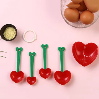

5pcs/set Heart Shape Measuring Spoon Scoop Kitchen Tool DIY Egg White Separator Multifunction Kitchen Measuring Tool