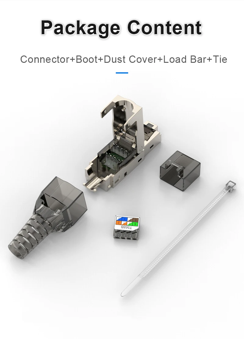 Plugs, RJ45, Cat8, Cat7, Conectores Cat6a, sem