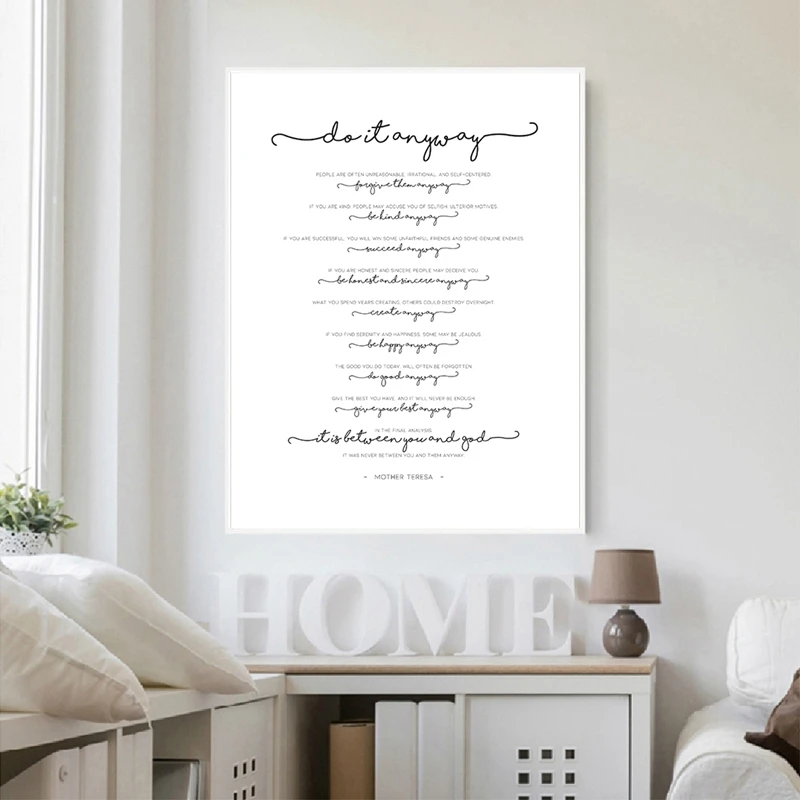 Bible-Inspiring-Art-Print-Mother-Teresa-Poster-Do-it-anyway-Gandhi-Quote-Christian-Wall-Art-Canvas (2)