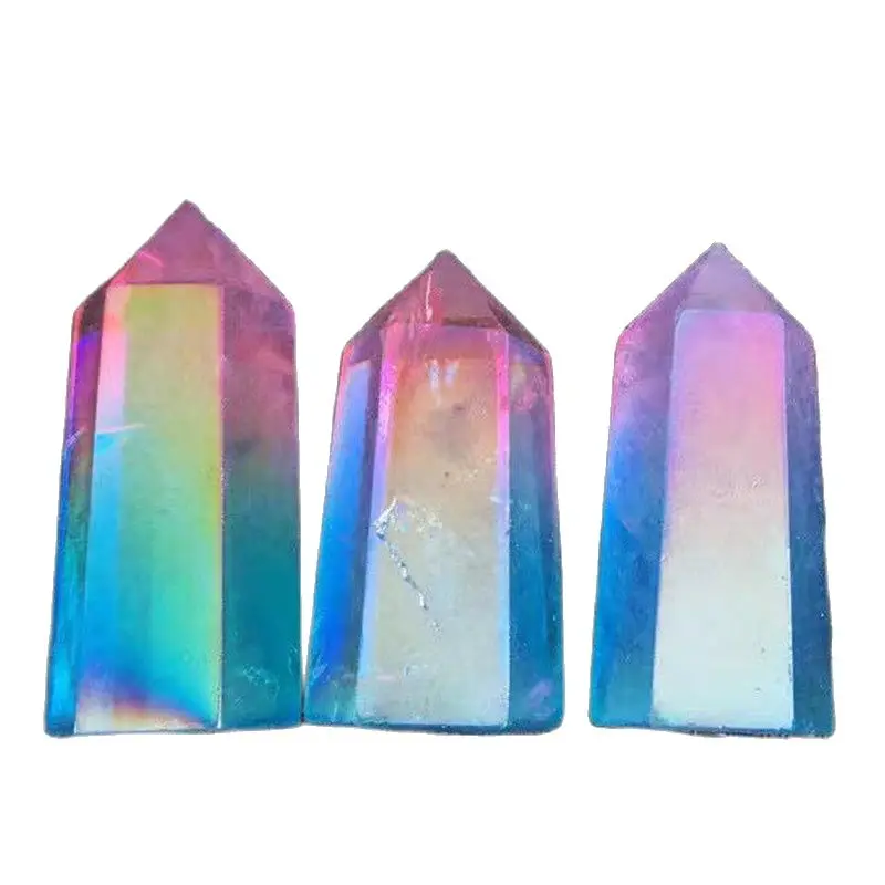 Wholesale natural quartz tower spiritual products healing crystals aura pink blue point for Christmas decoration 2023 6