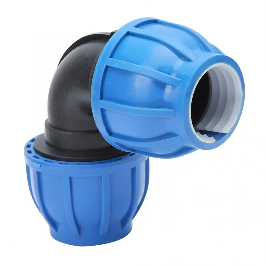 PE Plastic Water Pipe Connector Adapter Elbow Connector Fittings Accessories 40mm to 40mm Pipe Elbow Adapter