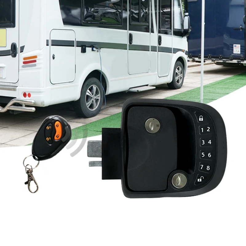 RV Remote Lock Entry Door Latch Lock Anti-theft for Travel Trailer Motorhome RV Security Supplies RV Remote Lock