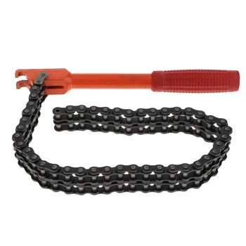 

Car Auto Tools Repair Dismantle 10'' Chain Oil Filter Wrench Red Black
