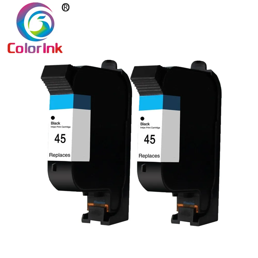 Цветной заправленный 45 картриджей для замены hp 45 черный для факса 1220 1220xi 1230 Photosmart 1000 1215 факс 1220 принтер - Цвет: 2 Black