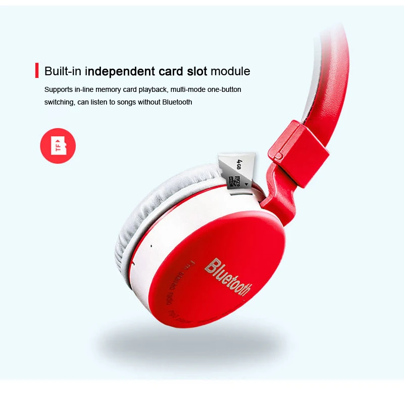 Беспроводные стереонаушники Bluetooth с супербасами гарнитура AUX sd карта