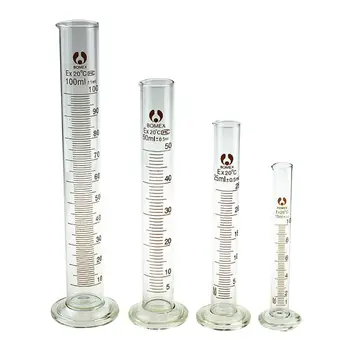 

10ml 25ml 50ml 100ml Graduated Cylinder Measuring Tool Lab Glass Measuring Container Chemistry Cylinder Set