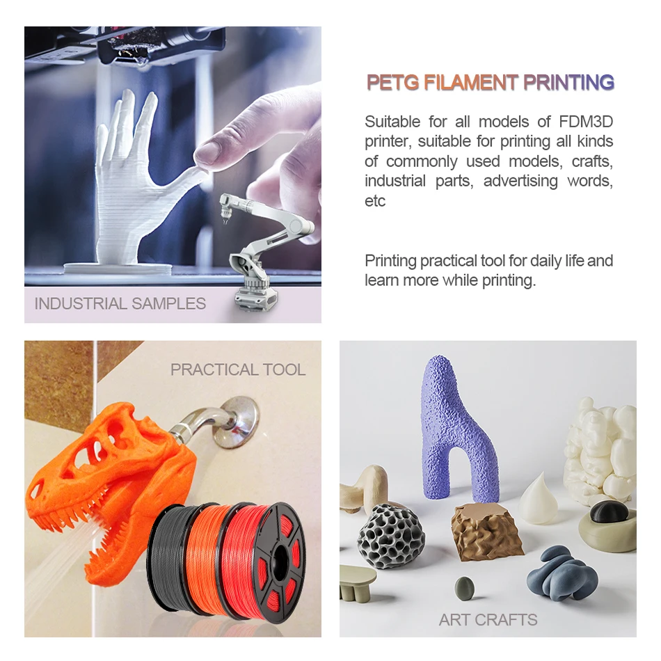 Petg da Transluciência de Sunlu para a Impressora Filamento de Petg Consumível do Abajur do Carretel 1kg com Material Filamento Dureza 3d 1.75mm Boa - Imagem 5