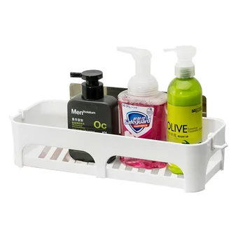 

Bathroom free punching rack suction cup bathroom utensils storage shelf vanity rack wall mount shelf