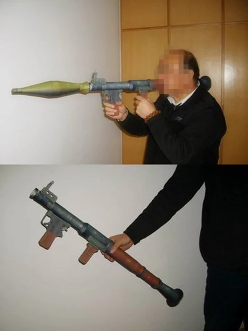 3D Paper Model Military Gun Toy DIY 1:1 Life Size RPG-7 Launcher Paper Model Hand Work Puzzle Game Kids Toy