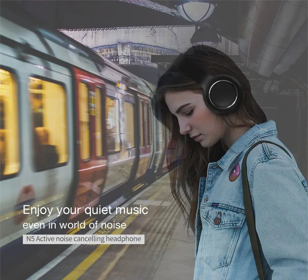 YOUXIU ANC Bluetooth Headsets Active Noise Cancelling Foldale Wireless Headphone With Microphone Earphone Deep Bass HiFi Sound