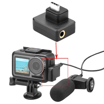 

Microphone 3.5mm/USB-C Adapter for DJI OSMO Action Audio External 3.5mm Mic Mount For dji osmo Action Camera Accessories