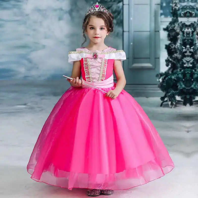 Cosplay Aisha Queen Dress Cinderella Fantasy Child Sleeping Beauty Princess Rapunzel Belle Dress Girl Party Costume