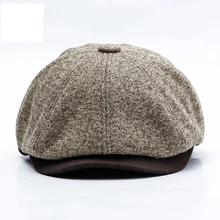 Зимняя остроконечная теплая плоская кепка, мужская повседневная восьмиугольная кепка, мужской берет, Мужская кепка для папы, газетчика