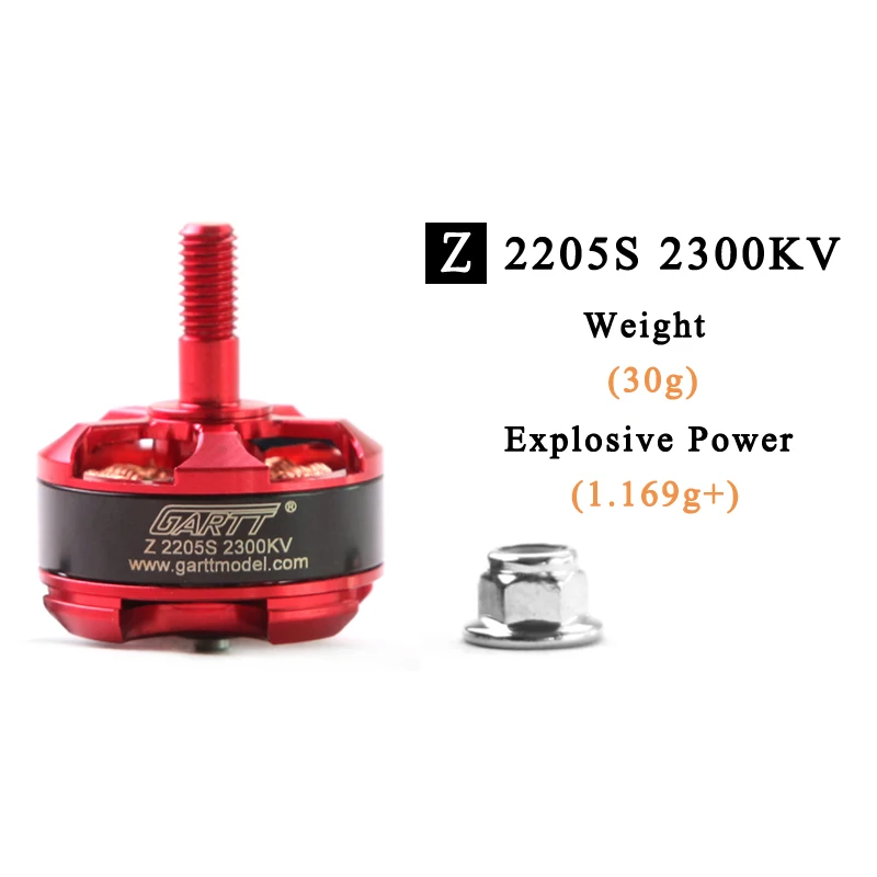 Бесщеточный гоночный мотор GARTT Z 2205S 2300KV CW/CCW для FPV RC дронов QAV210 250 Mini Quadcopter|Детали и