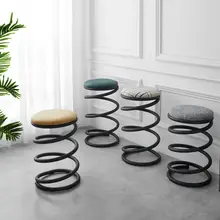 

Bar stools personality light luxury creative bar restaurant fashion home modern iron art American front desk coffee spring stool