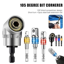 

Impact Grade Driver Socket Adapter Extension Set with 105°Right Angle Drill 1/4 3/8 1/2" Hex Shank Socket Adapter Hand Tools