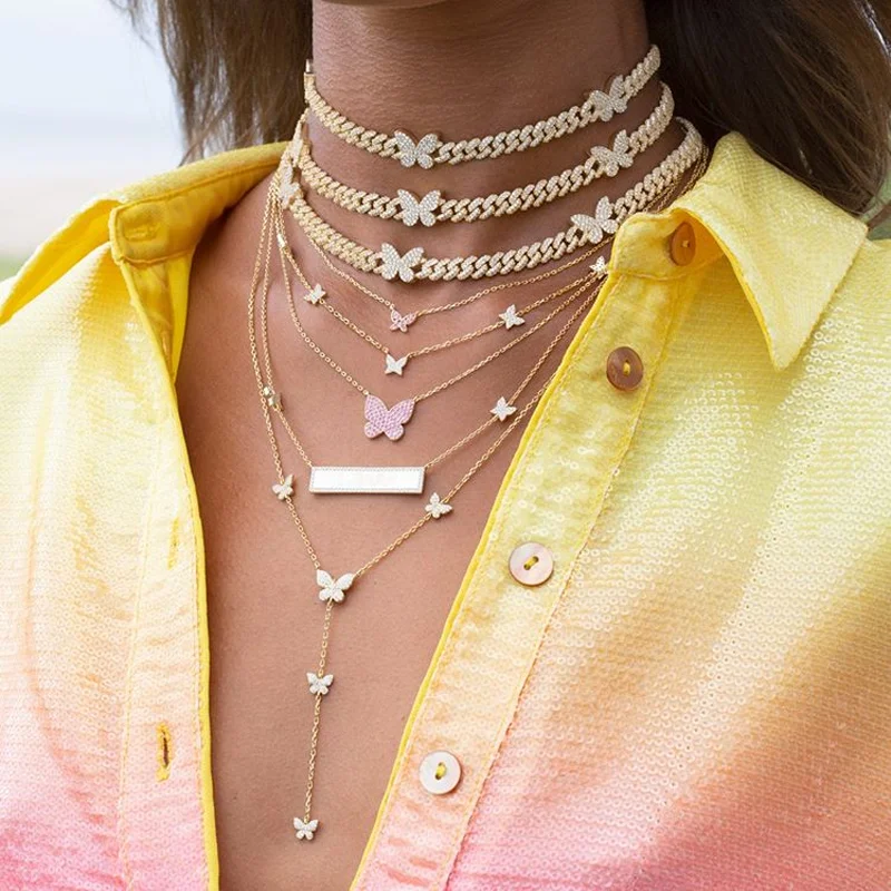 Iced Out Bling 5A CZ Paved Women Choker 