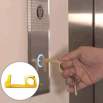 

Not Touch Portable EDC Door Opener Aluminum Alloy Hygienic Hand Safe Gadget Lightweight Mini Handle Clip