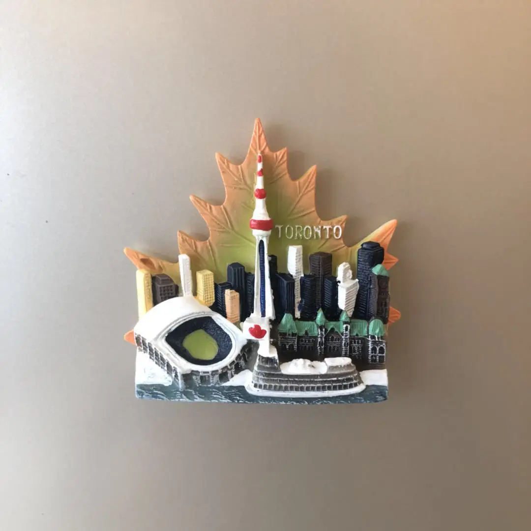 1 шт. Торонто Канада туристических привлекательные сувениры 3D каучуковый холодильник магнит украшения для холодильников Холодильник Магнитный сувенир - Color: 1
