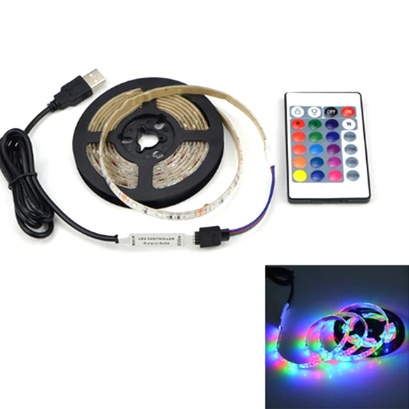 

USB LED Strip Lamp DC5V Flexible LED Light Tape Ribbon 2M HDTV TV Desktop Screen Backlight Bias Lightin