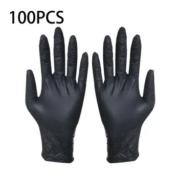 

100 PCS/lot Disposable Black Nitrile Gloves Anti Static Safety Work Rubber Gloves For Food Processing Factory Household Cleaning
