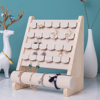 

2020 Expositor de pendientes de madera, soporte para pendientes, vitrina, soporte para pulsera