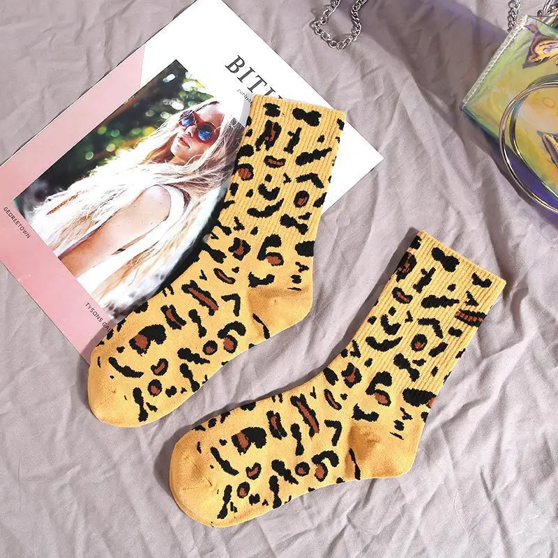 Женские носки с леопардовым узором Harajuku, модные хлопковые носки без пятки, женские повседневные Забавные милые женские носки Meias - Цвет: 8