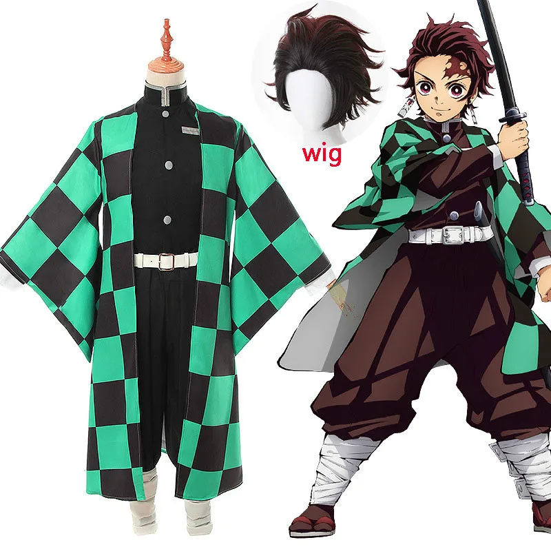 

Anime Costume Japanese Anime Cosplay Tanjirou Kamado Cosplay Costume Kimetsu no Yaiba Men Kimono Costume